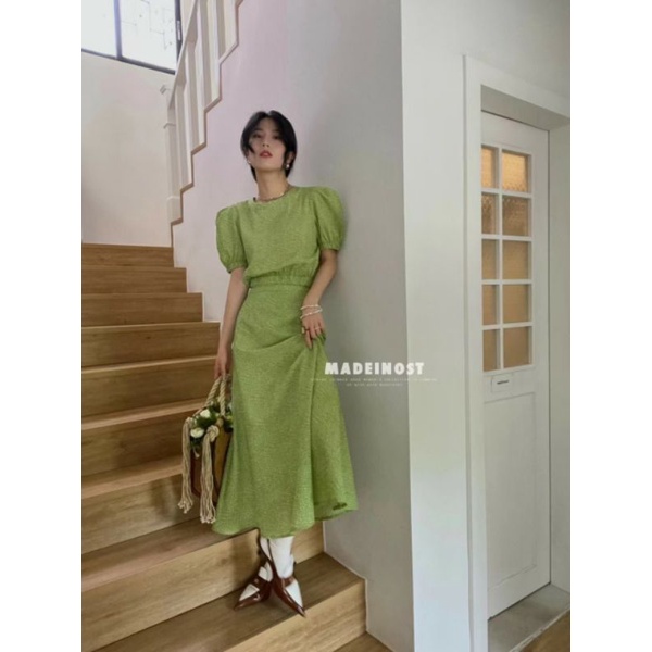 💗SET ÁO TAY PHỒNG PHỐI CHÂN VÁY DÀI💗