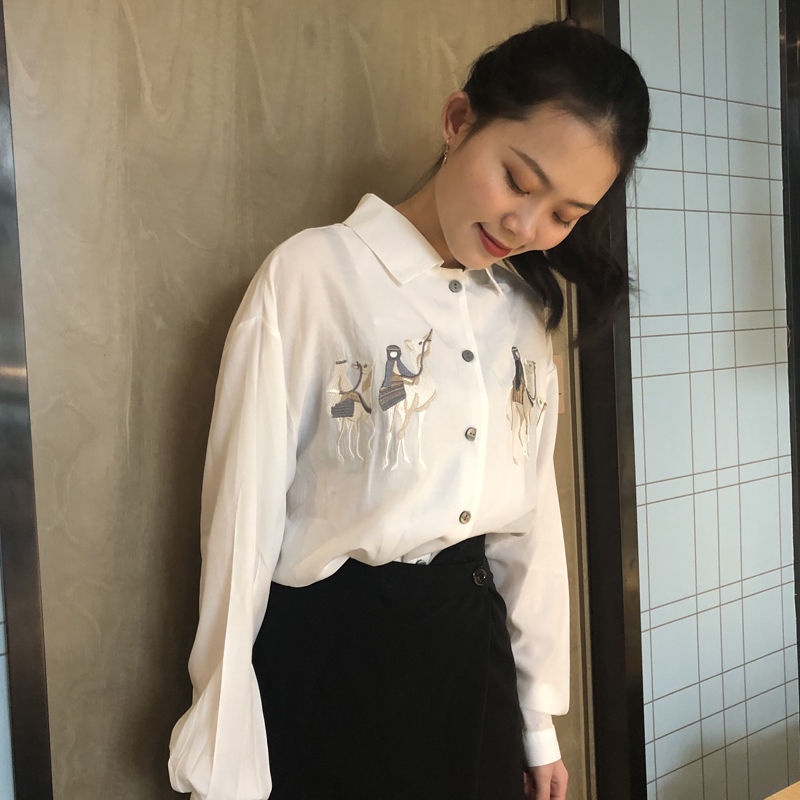 Áo Sơ Mi Tay Dài Sọc Ca Rô Phong Cách Hồng Kông Cá Tính Cho Nữ
