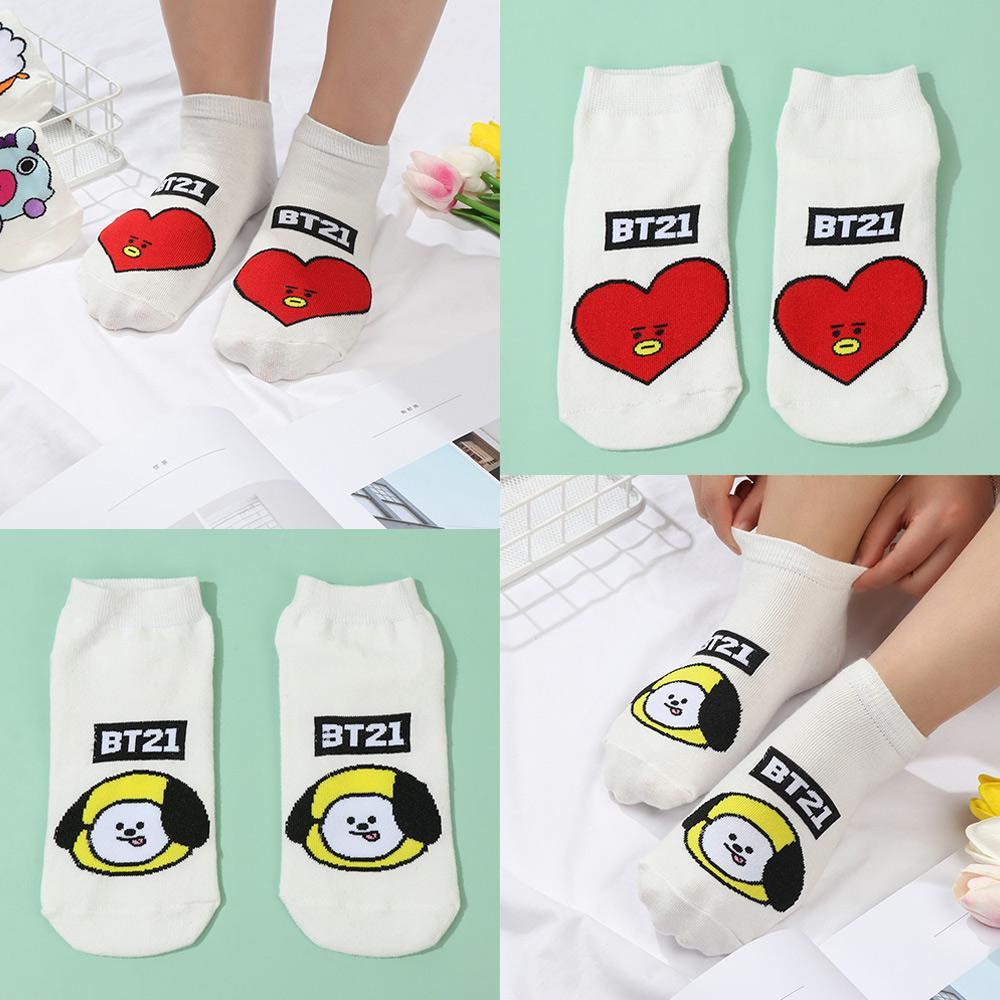 Vớ Cotton In Hình BT21 BTS Van Shooky Cooky Rj Mang Koya