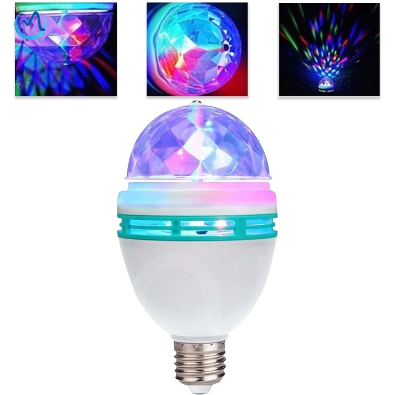 Đèn LED ánh Sáng Sân Khấu RGB đầy Màu Sắc Bóng đèn Sân Khấu DJ Disco Tự động Xoay ánh Sáng Tiệc Tùng E12