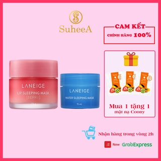 [ƯU ĐÃI] Combo mặt nạ ngủ môi(size lớn) + dưỡng ẩm da mặt(size nhỏ) Laneige Hàn Quốc giúp da căng bóng