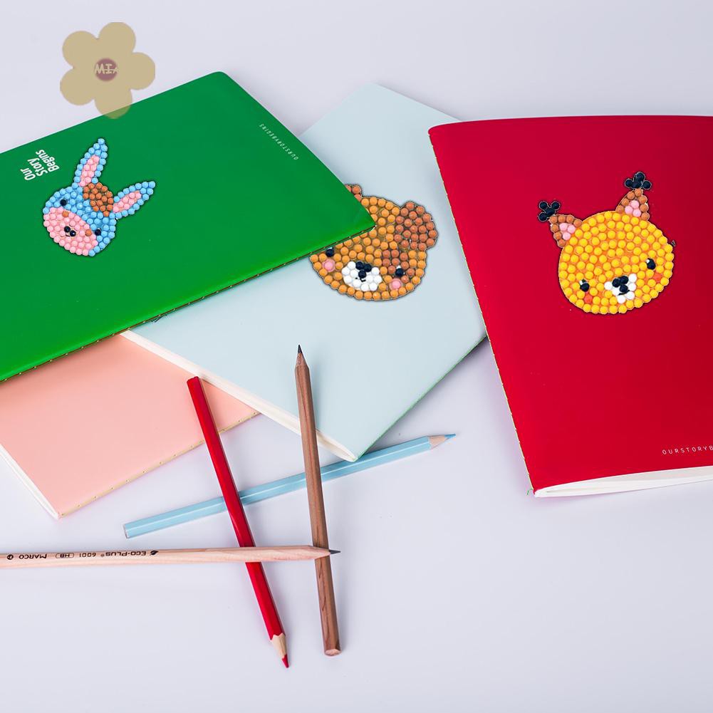 Bộ 12 tranh đính đá tự dính hình động vật dễ thương