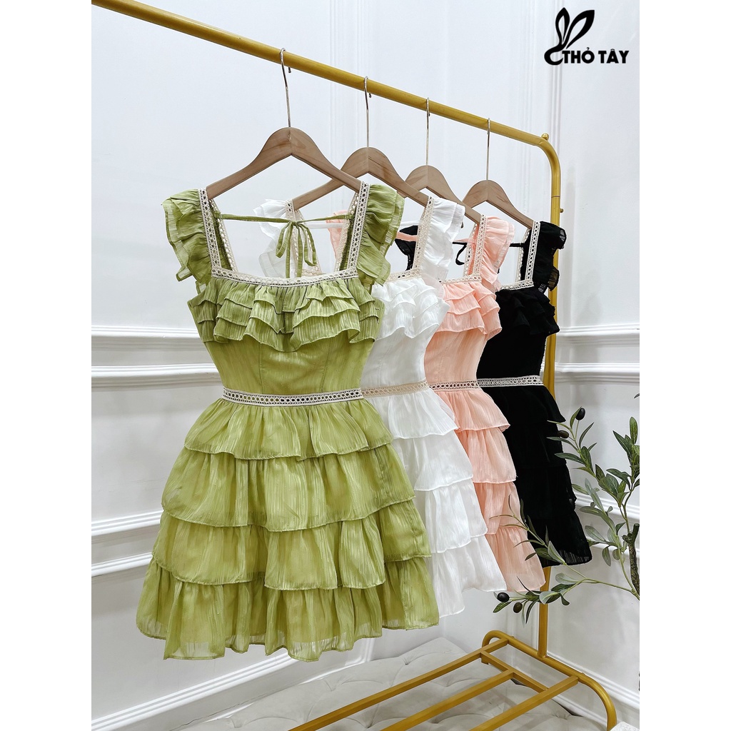 Đầm xoè cánh tiên phối tầng THỎ TÂY DAM469