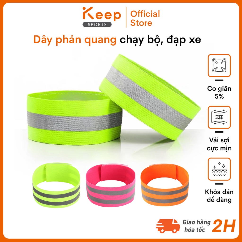 Dây đai phản quang an toàn đeo cổ tay, cổ chân cho đi xe đạp, chạy bộ ban đêm