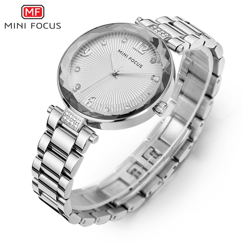 [CHÍNH HÃNG] Đồng hồ nữ MINI FOCUS MF038S mặt vát 3D kim cương dây thép chống rỉ | BigBuy360 - bigbuy360.vn
