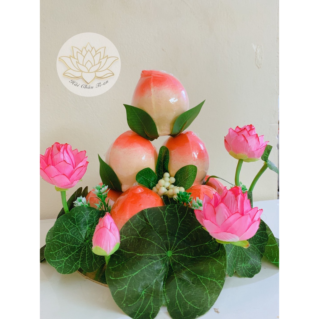 Hoa Sen Cạn Nhỏ dài 43cm - cành sen giả trang trí lọ hoa, mâm quả
