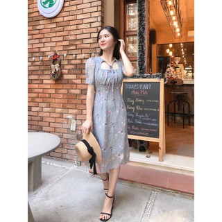 ĐẦM VOAN LỤA BUỘC NƠ CỔ