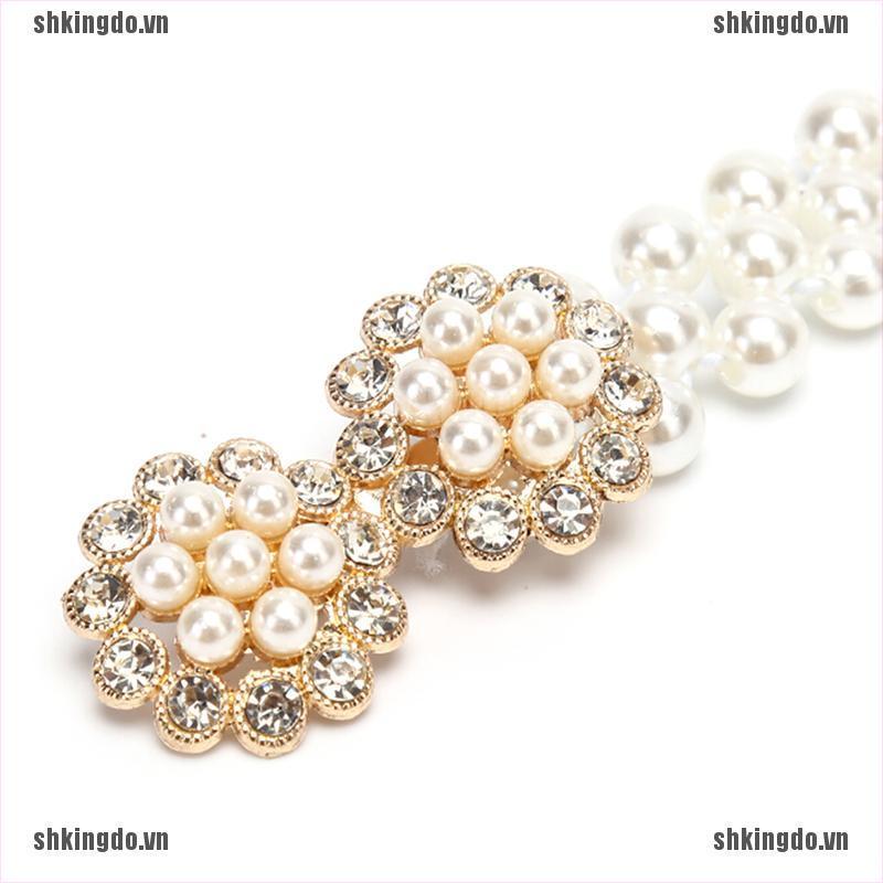 Thắt Lưng Đính Ngọc Trai Nhân Tạo Phong Cách Thanh Lịch Cho Phụ Nữ