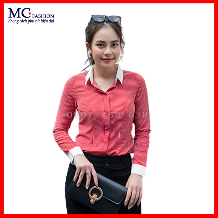 Áo sơ mi nữ kẻ sọc dài tay mc fashion a629