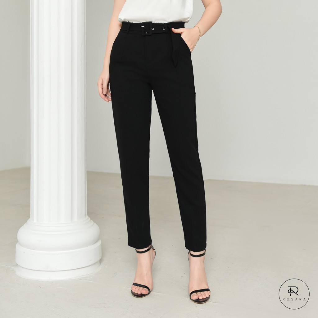 [Mã FAGREEN245 giảm 10% tối đa 30K đơn 99K] Quần baggy công sở có đai lưng Rosara M2 | BigBuy360 - bigbuy360.vn