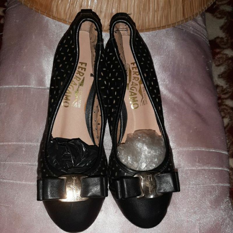 Giầy da đen gót 3.5 phân