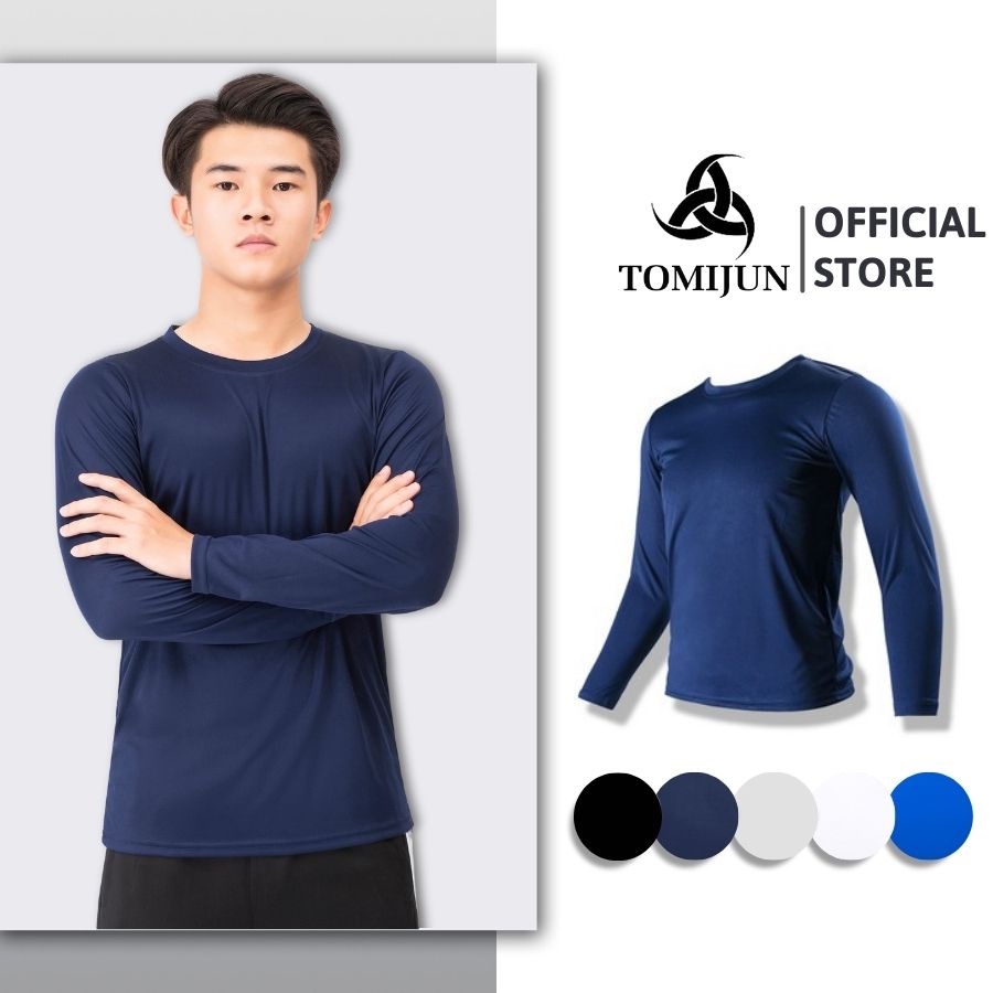 Áo thun nam tay dài TOMIJUN Giữ nhiệt thể thao nam co giãn, giữ ấm, màu sắc trẻ trung và năng động_ANT