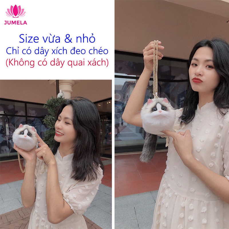 Túi xách nữ đẹp mini đeo chéo hình con mèo cute phô mai que JUMELA TX10