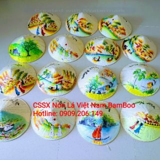 Bộ 5-10 Chiếc Nón lá 25cm  vẽ Phong  cảnh