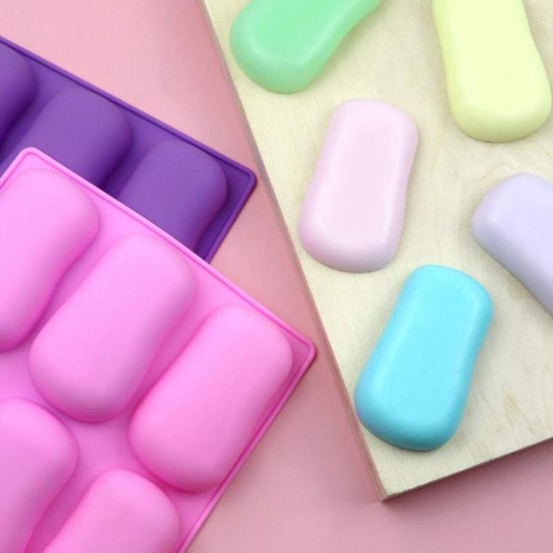 Khuôn silicone làm xà phòng 6 ô hình oval