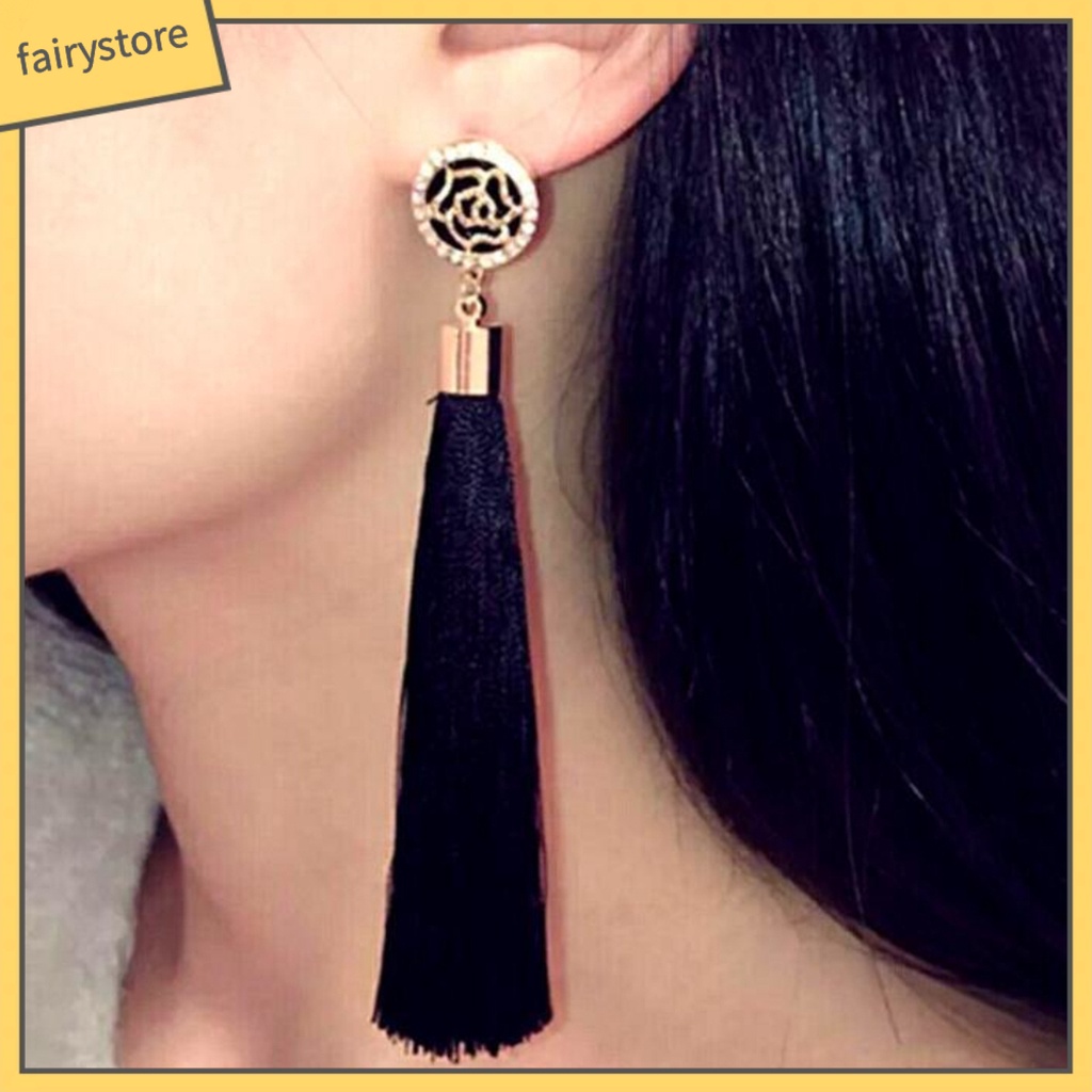 1 Đôi Bông Tai Tua Rua Thời Trang Nữ Tính