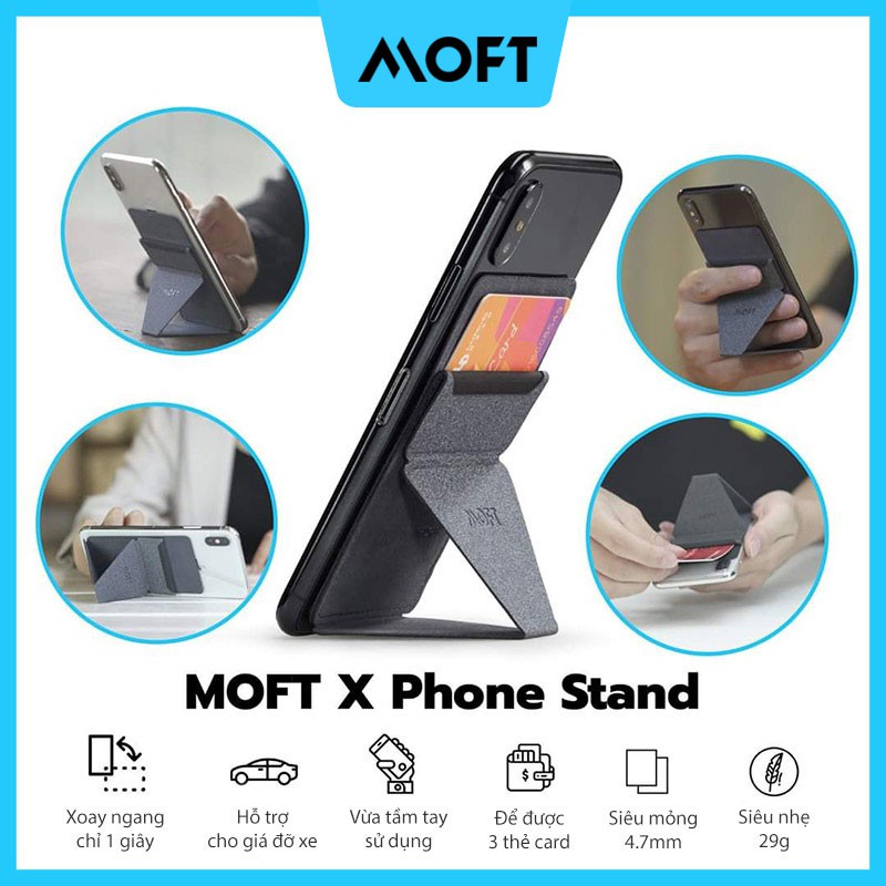 Giá Đỡ Điện Thoại Moft X Phone Stand Mignight Green, Tích Hợp Ví Để Thẻ, Siêu Mỏng Đa Năng, Phiên Bản Dán Keo (Adhesive) | WebRaoVat - webraovat.net.vn