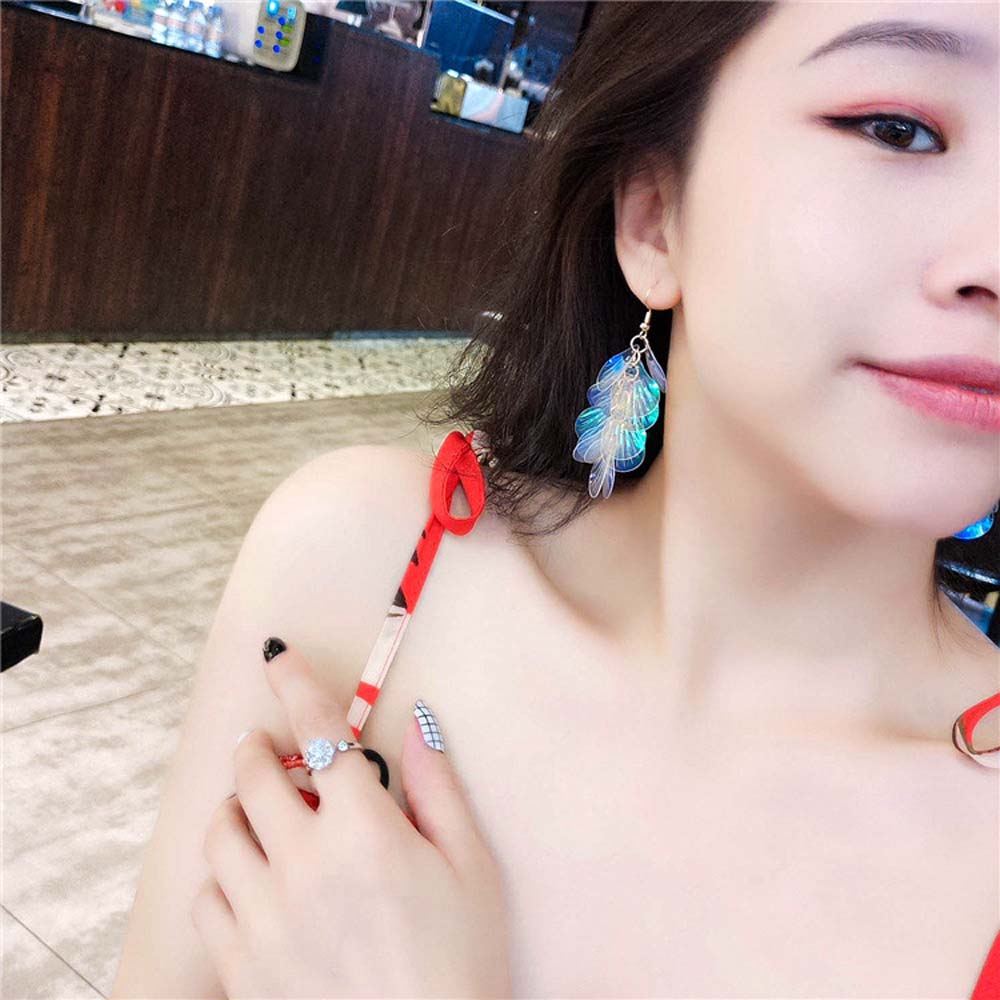 Khuyên Tai Nữ Hình Đuôi Cá Phối Tua Rua Nhiều Màu Thời Trang Hàn Quốc 2life