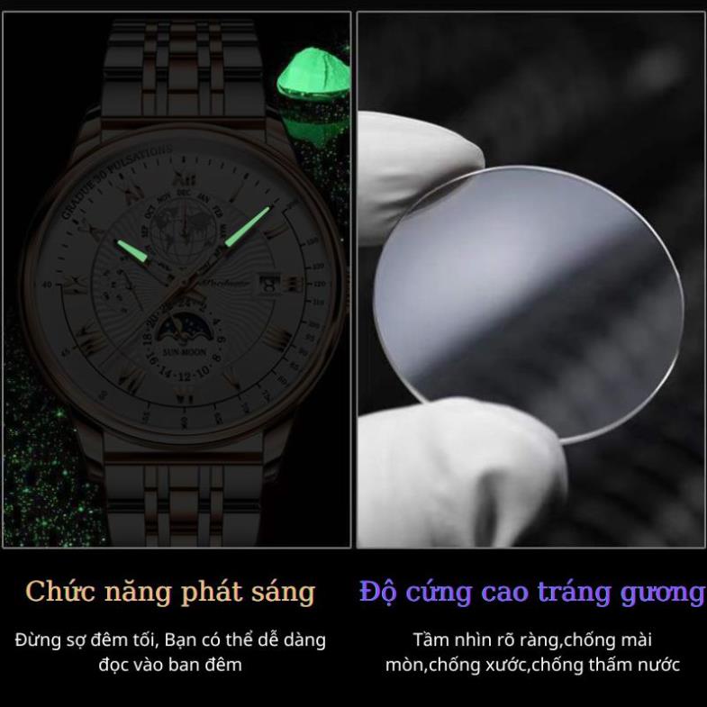 Đồng Hồ Nam Dây Da Đẹp Chính Hãng TAWA POEDAGAR P908 Cao Cấp Chống Nước Độ Sâu 30M