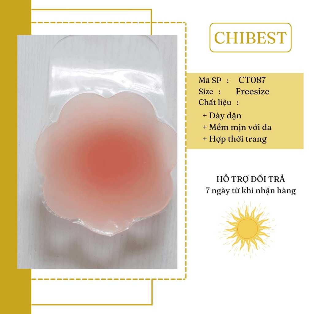 Miếng silicone dán đầu ngực Đầu ti  Dán Ti silicon siêu dính ti kéo to 881 CHIBEST_CT087