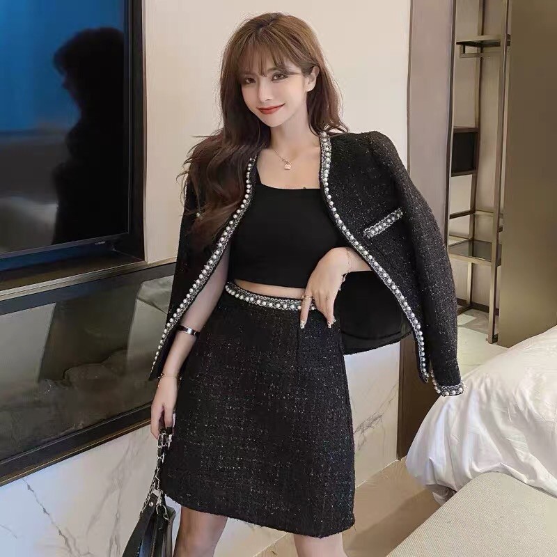 Set dạ tweed đính ngọc mã SET02