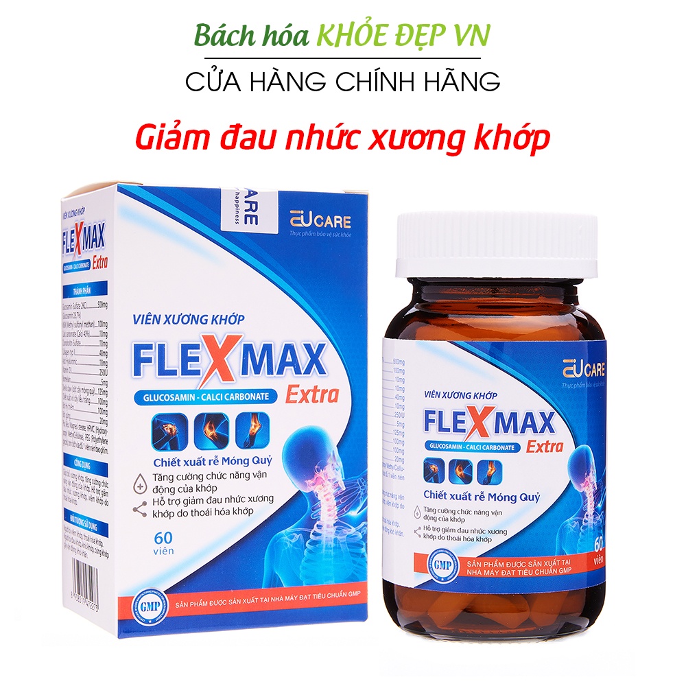 Viên xương khớp Glucosamine giảm đau nhức xương khớp - Hộp 60 viên [Flexmax Extra]