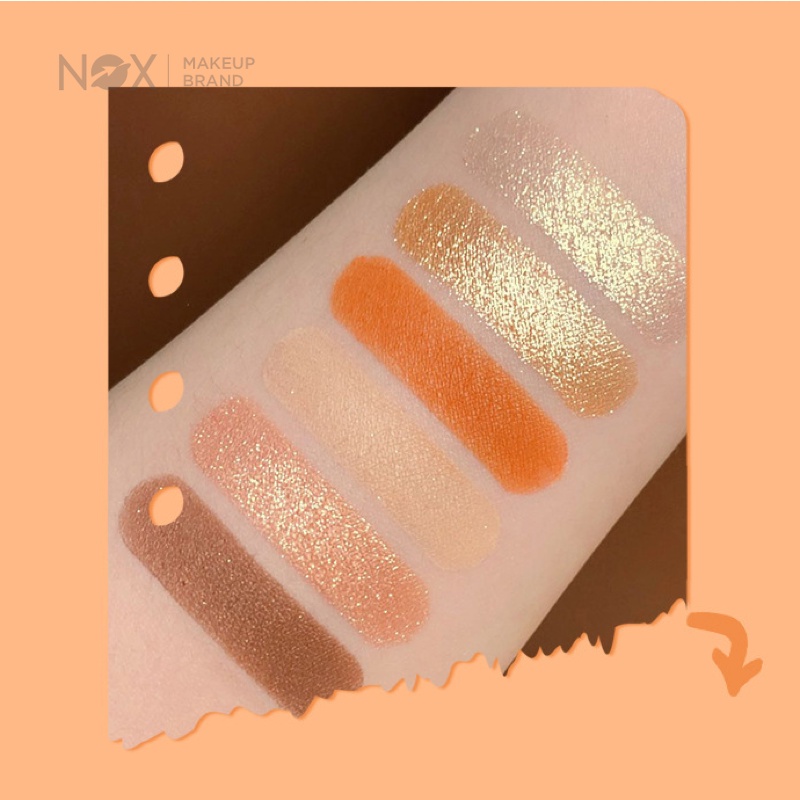 Bảng phấn mắt NOX 6 màu tông lì/ánh nhũ trang điểm lâu trôi kiểu dáng quyển sồ tay độc đáo 9g | BigBuy360 - bigbuy360.vn