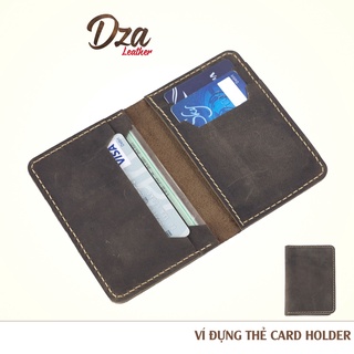 Ví đựng thẻ card holder da sáp ngựa điên cao cấp Dza leather