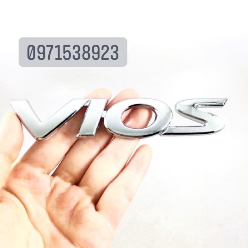 Chữ nổi TOYOTA VIOS dán đuôi xe
