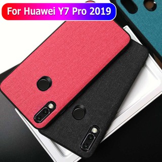 Ốp điện thoại bằng nhựa phối vải cho Huawei Y7 Pro 2019