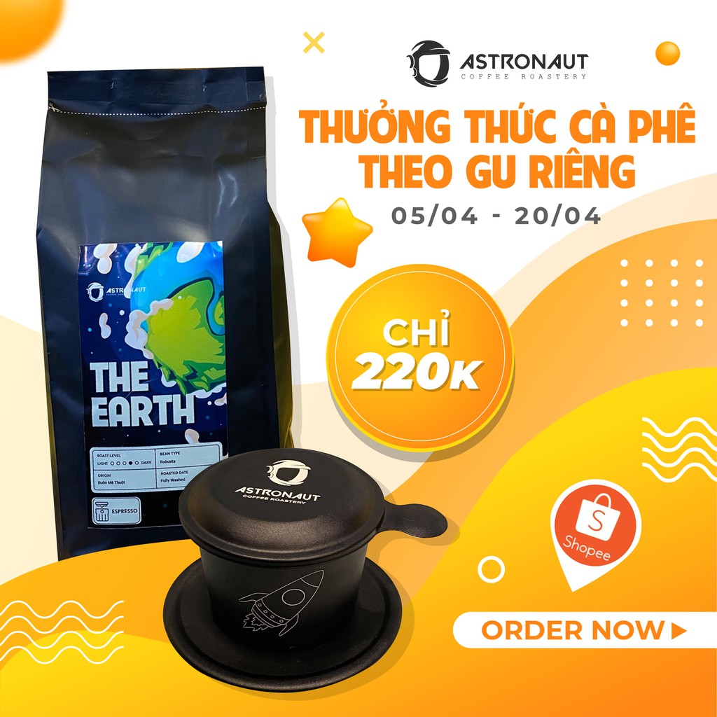 Phin pha cà phê nhỏ ASTRONAUT COFFEE quà tặng ý nghĩa dễ thương