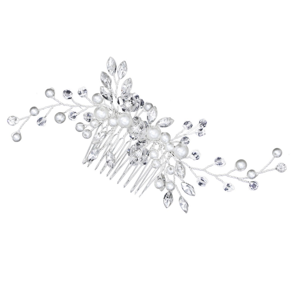Lược cài tóc đính đá và ngọc trai nhân tạo sang trọng thời trang