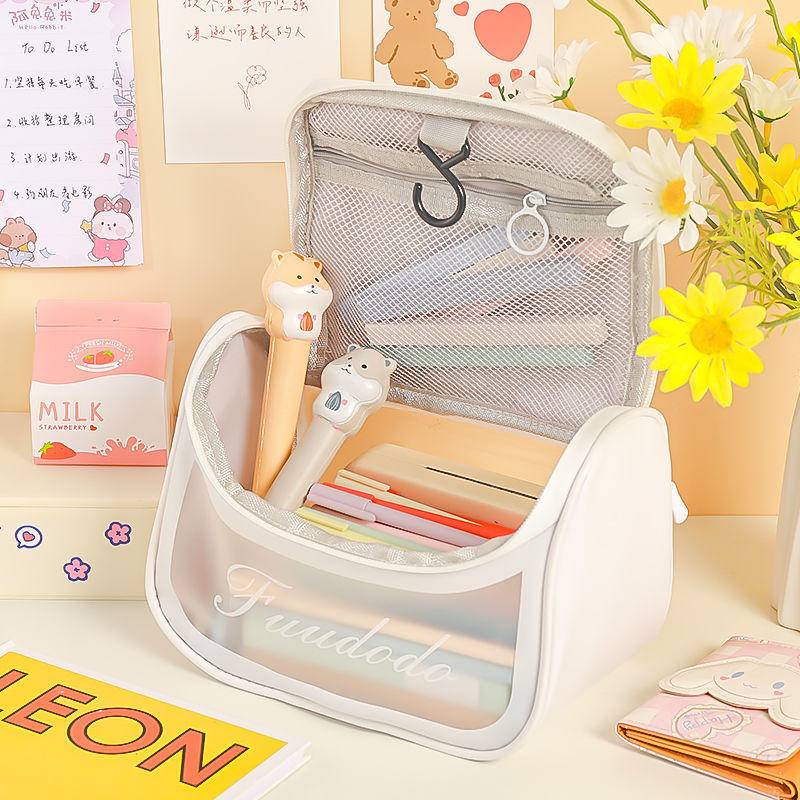 Túi Đựng Bút Trong Suốt Sức Chứa Lớn Phong Cách Nhật Bản Chất Lượng Cao