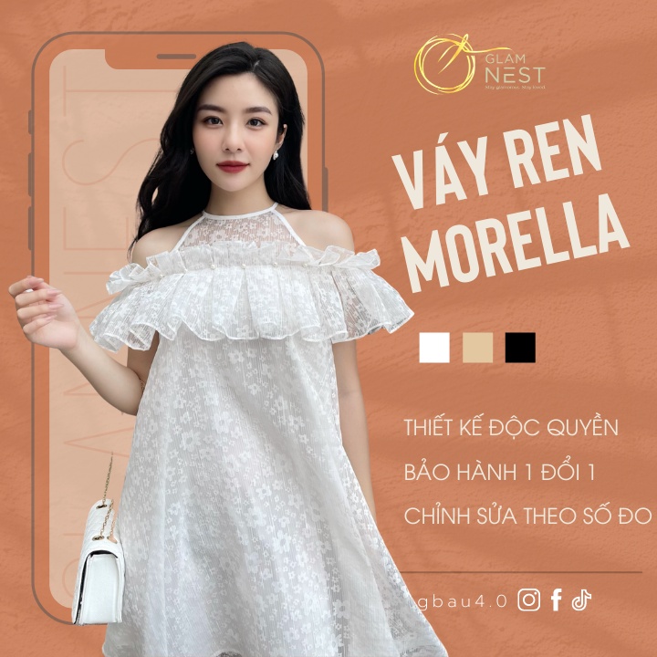 Váy Bầu Dự Tiệc Đầm Bầu Du Lịch Mùa Hè Ren Mát Glam Nest VN018