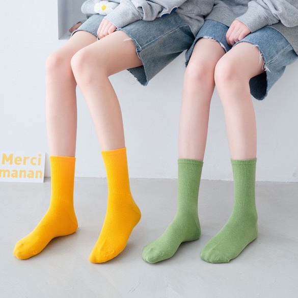 Vớ Tất Nam Nữ Cao Trơn Tất Cổ Cao Cotton Trơn Cá Tính Phong Cách Đường Phố Hot Trend Vớ Cao Cổ Cặp Đôi Ulzzang