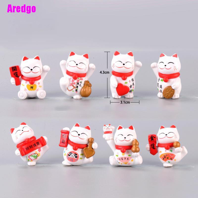 Mô hình chú mèo may mắn mini dễ thương dùng trang trí nhà cửa