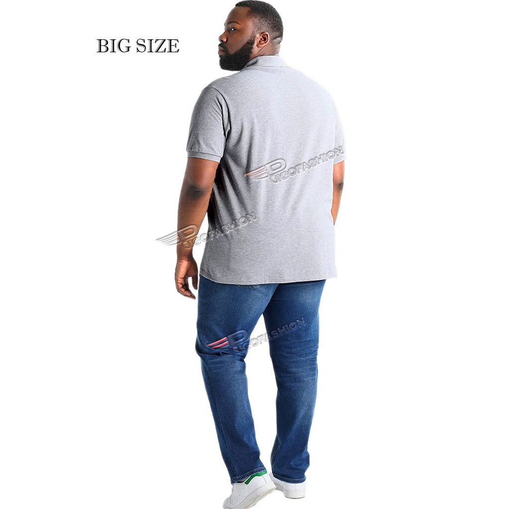 Áo thun nam big size cho người trên 80kg cổ bẻ cao cấp Pigofashion PB01 (xám) | BigBuy360 - bigbuy360.vn