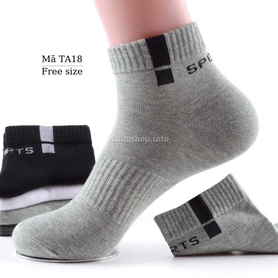 Tất nam Sport cổ cao cotton co giãn thoáng khí kháng khuẩn mang mùa hè đi làm chạybộ thời trang phong cách Hàn Quốc TA18