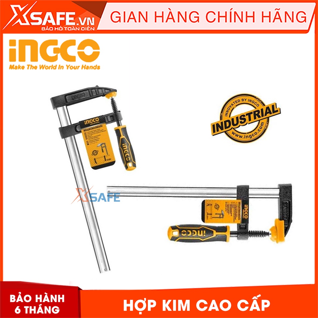 Kẹp gỗ chữ F INGCO thiết kế chắc chắn, dễ dàng xiết hoặc vặn Kẹp gỗ gia công nguyên khối, độ chắc chắn và chịu lực tốt