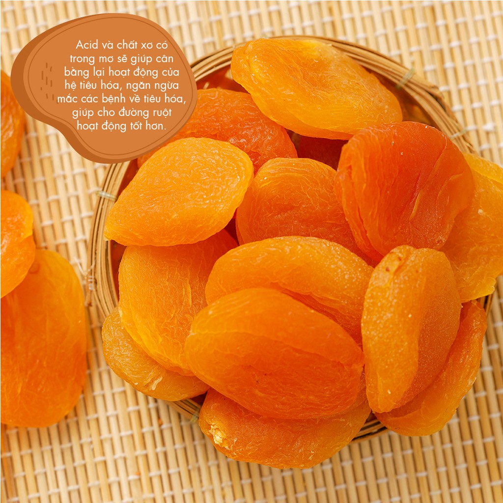 MƠ VÀNG THỔ NHĨ KỲ SẤY DẺO KHÔNG ĐƯỜNG ăn vặt healthy ăn kiêng ăn chay &amp; mẹ bầu giúp thanh nhiệt &amp; ổn định đường huyết