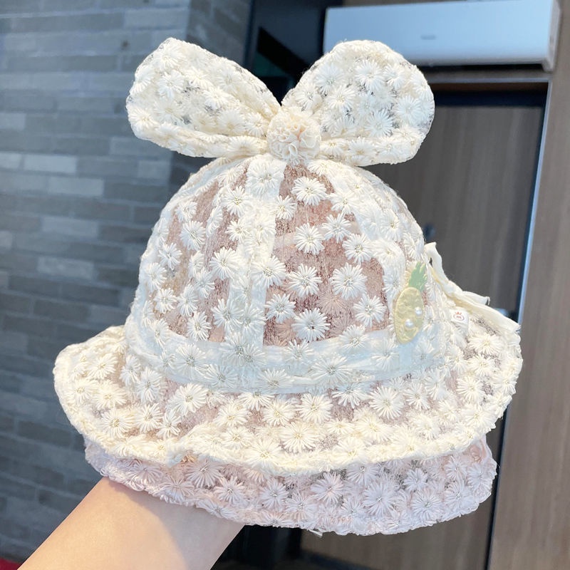Mũ Che Nắng Phối Lưới Mỏng Thoáng Khí Kiểu Công Chúa Dễ Thương Cho Bé Gái
