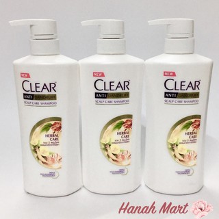 Dầu Gội Clear Thảo Dược Thái Lan, Sạch Gàu Hương Thơm  9 loại Thảo Dược Quý Hiếm 450ml ( đã update mẫu mã New 2019)