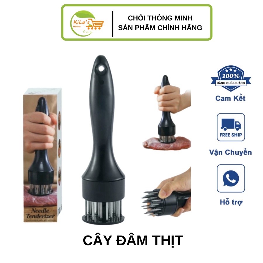 Cây Đâm Thịt Châm Dần Thịt Búa Đập FREESHIP Xăm Làm Mềm Thịt Inox