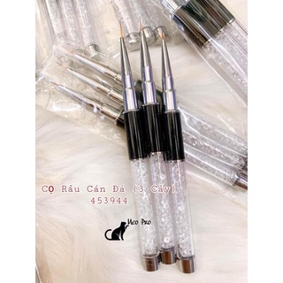 Bộ cọ râu ( cọ nét) cán đá 3 cây vẽ móng