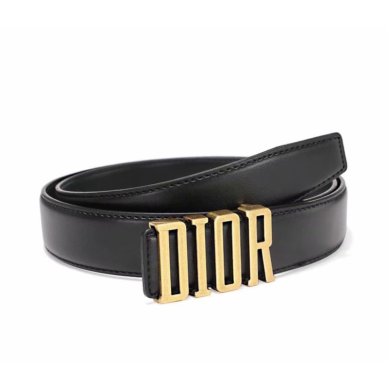 Thắt Lưng Da Dior Màu Đen Khóa Chữ Cổ Điển Thời Trang Cho Nam Và Nữ