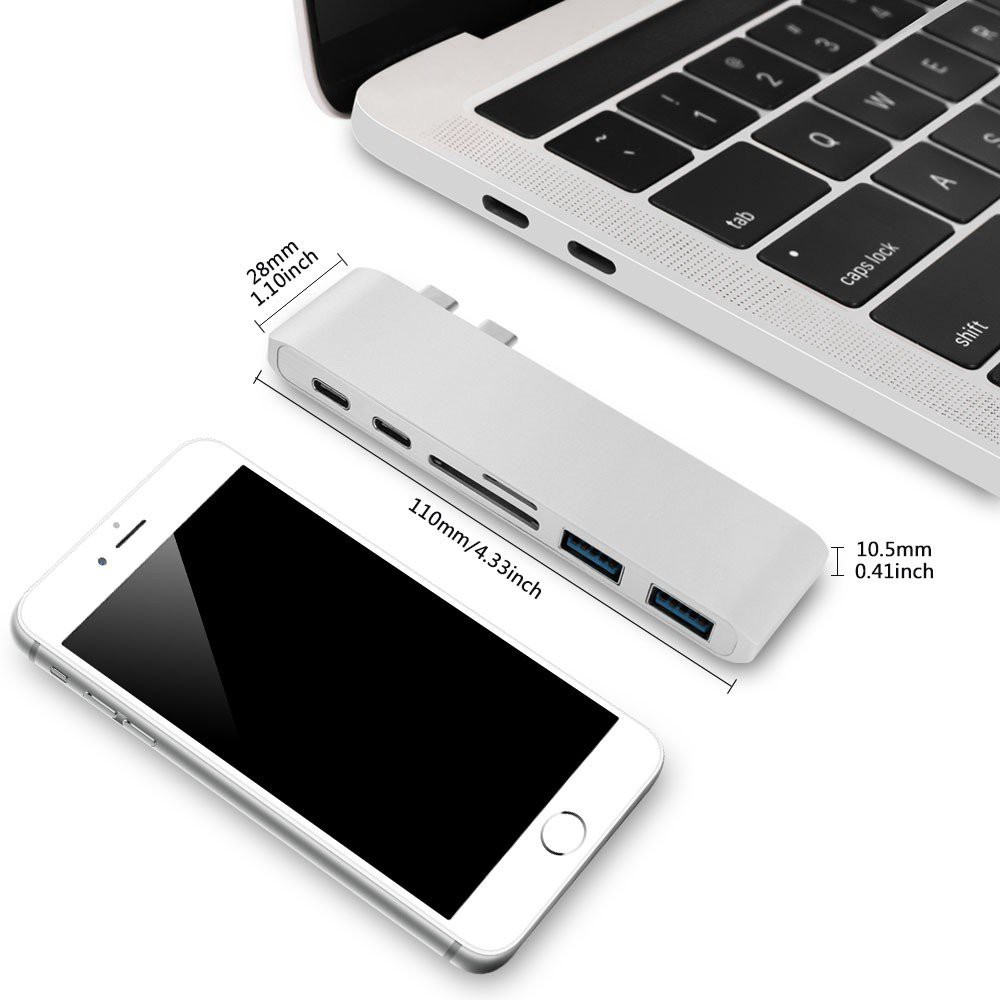 【Tất Cả Đều Tại Chỗ】USB C Hub 2 USB 3.0 Port Micro SD Type-C Adapter Charging&Reader For Macbook Pro 13 15 16 Mac Air 13 | BigBuy360 - bigbuy360.vn