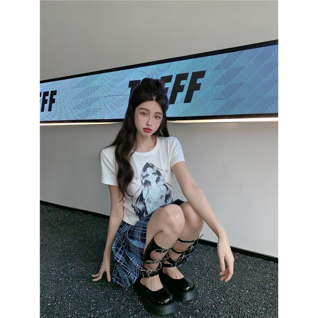 Áo Thun Ngắn Tay Dáng Ôm In Họa Tiết Thời Trang Mùa Hè 64019 Cho Nữ