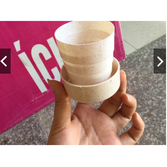 Cốc lúa mạch gập gọn tiện cho con đi học, đi chơi, văn phòng (ảnh thật)