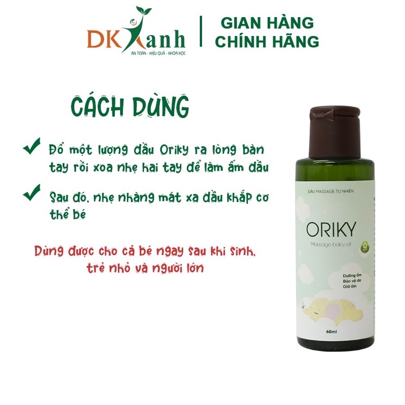 Dầu Masage cho bé Oriky 60ml - Date mới nhất