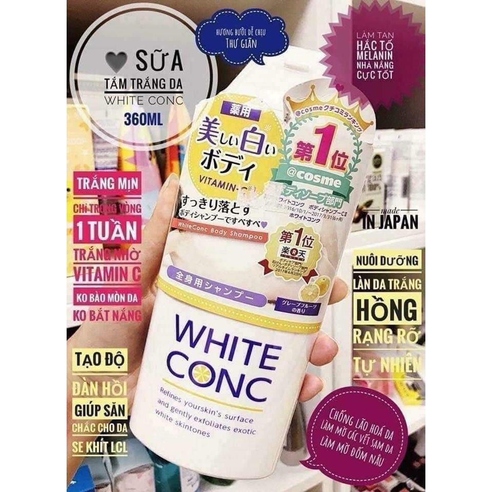 Sữa TẮM TRẮNG  White Conc Body Vitamin C 360ml